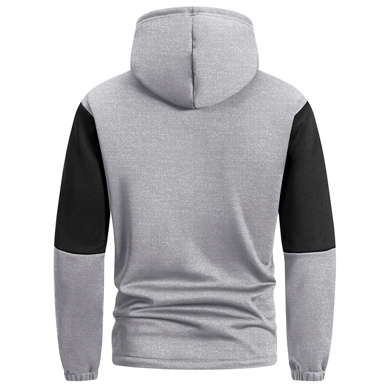 الرجال خريف شتاء دافئ في الهواء الطلق سترة التكتيكية صوف مبطن Colorblock المرقعة أبلى زمم معطف مقنع مع جيوب سستة #3