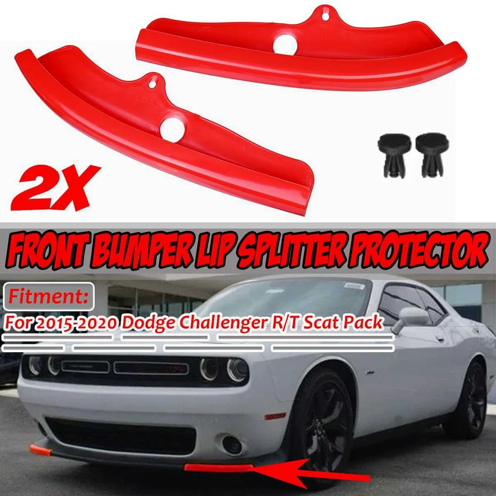 Front Bumper Lip Splitter Guard Cover For Dodge Challenger R/T Scat Pack 15-20