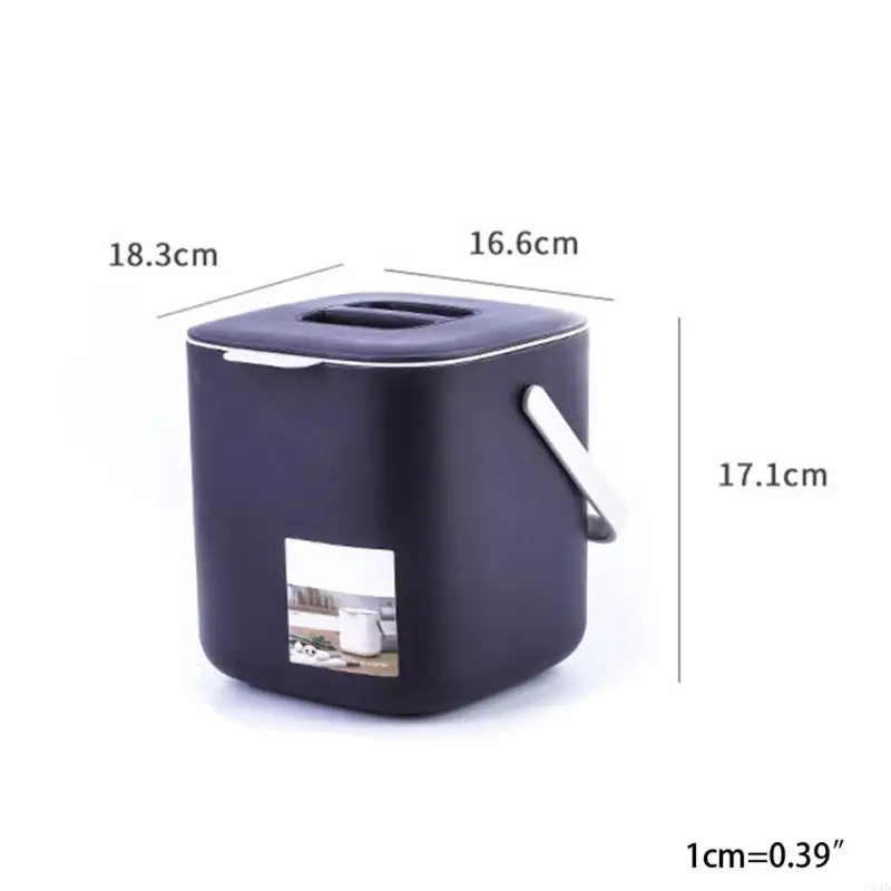 U1JB 2 Tier Plastic Home Waste Trash Can with Handle Indoor Odorless Waste Bin