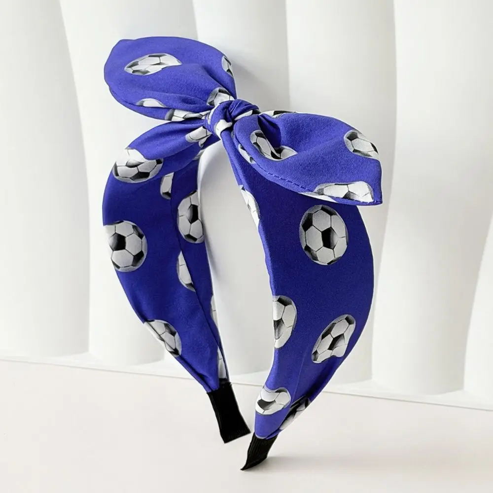 Cute Football Headband Rabbit Ear Bow Fan Cheering Hair Hoop Soccer Print Funny Costume Soccer Fan Hair Band Bar Viewing Events - view 4