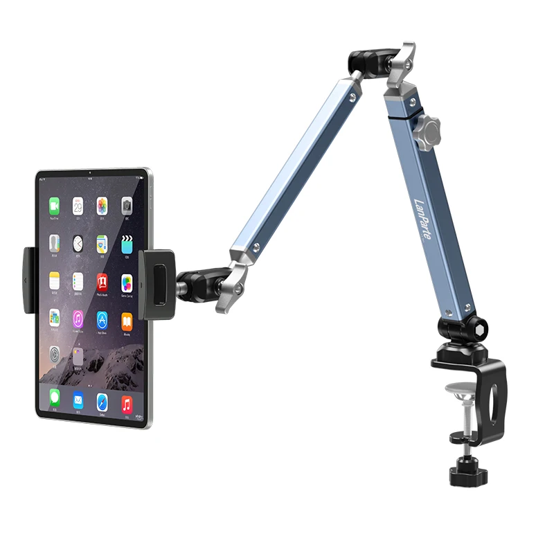 

2025 hot sale 4-12.9 Inch Tablet Desktop Adjustable Metal Bracket 360° Rotation Lazy Stand Mobile Phone Clamp Holder for iPad an