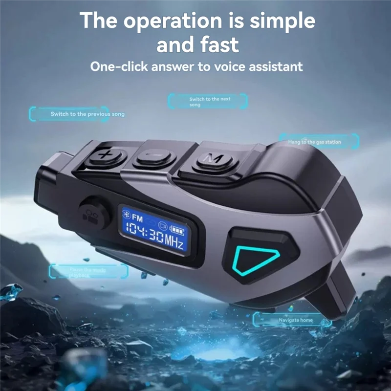 

K10 DVR Video LCD Display Helmet Intercom Headset Bluetooth 5.4 FM Interphone Ipx8 Waterproof Moto Motorcycle