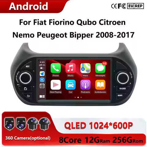 7" Android Auto Radio Stereo GPS Carplay Multimedia Video Car Radio For Fiat Fiorino Qubo Citroen Nemo Peugeot Bipper 2008-2017