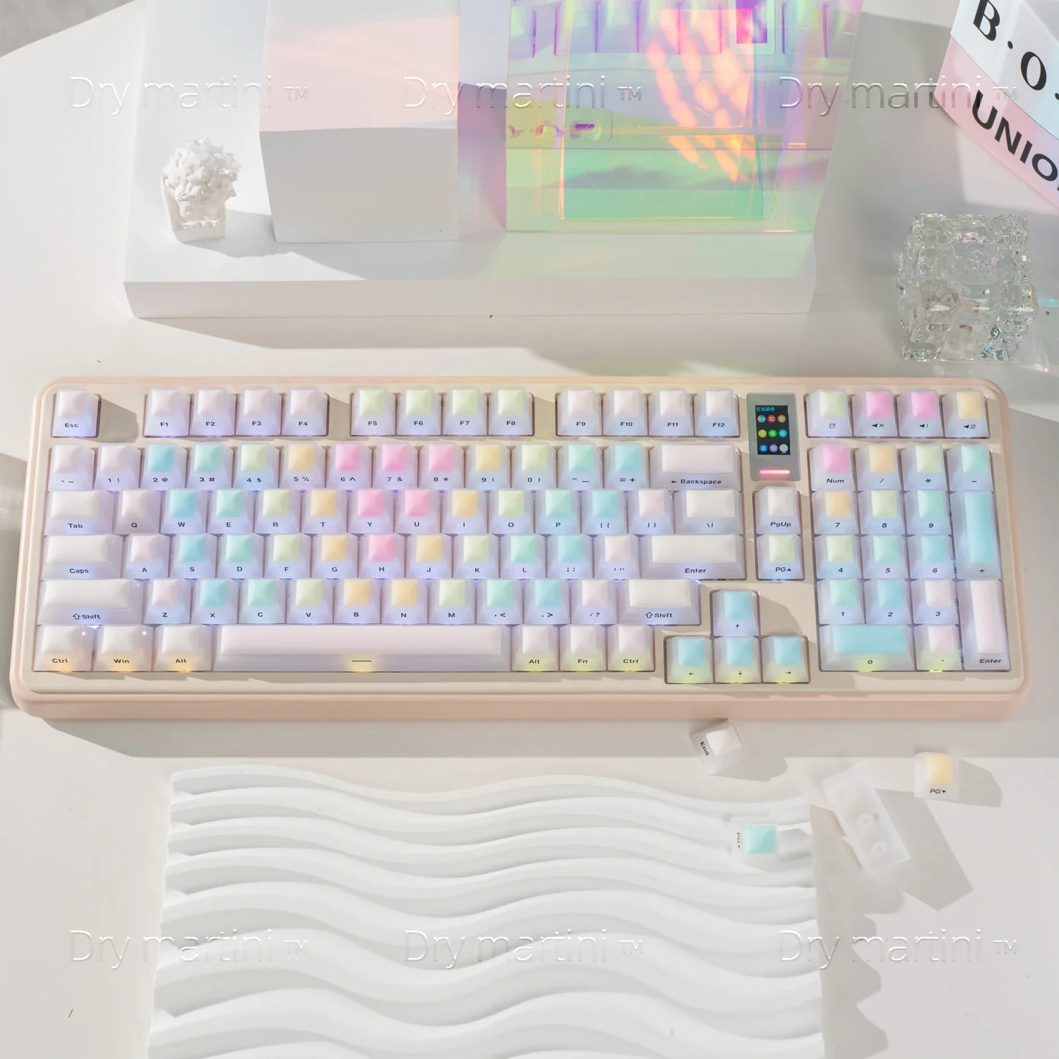 

Rainbow Keycap Jelly Pudding Double Bottom Transparent Mechanical Keyboard 61 87 98 108