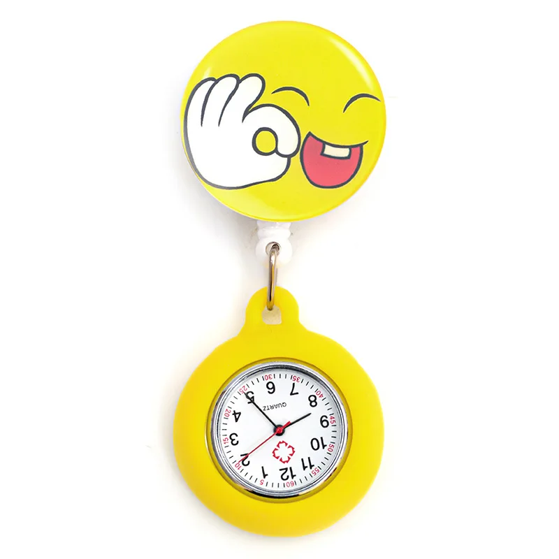 Montre de poche télescopique pour infirmière, dessin animé mignon, Rick Animal, médecin, étudiant, poitrine, poche