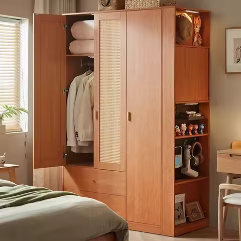 Wooden Storage Closet Kids Fabric Bedroom Cabinet Wardrobe Cupboard Organizer Small Garden Cheap Guarda Roupa Home Furniture