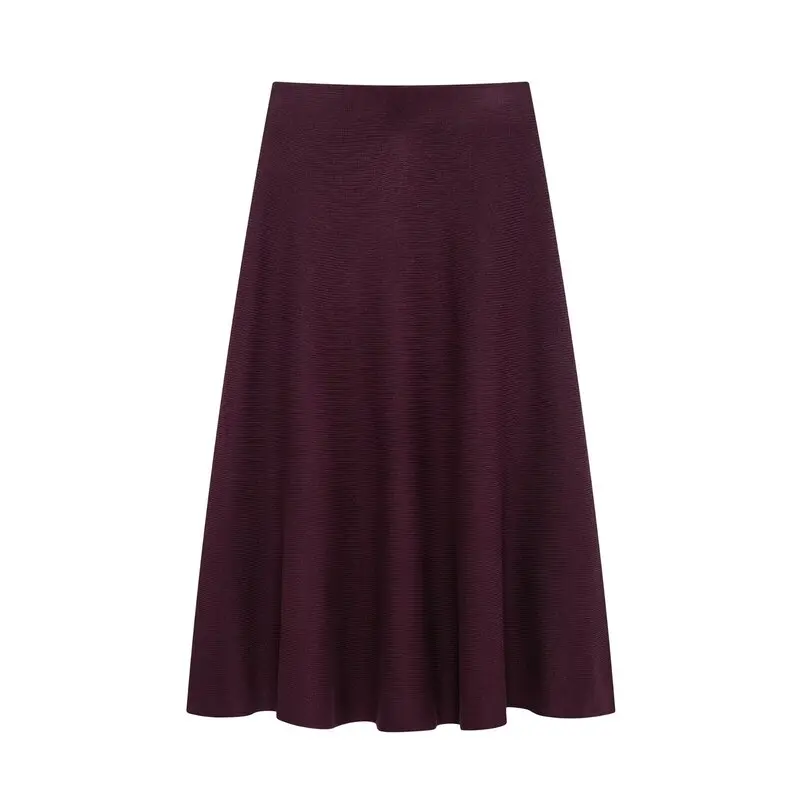 Spring 2025 New Women's Faion Long Sve V-Ne Knitted Jaet Mid-Waist  Skirt Set Simple Ele Office Workwear