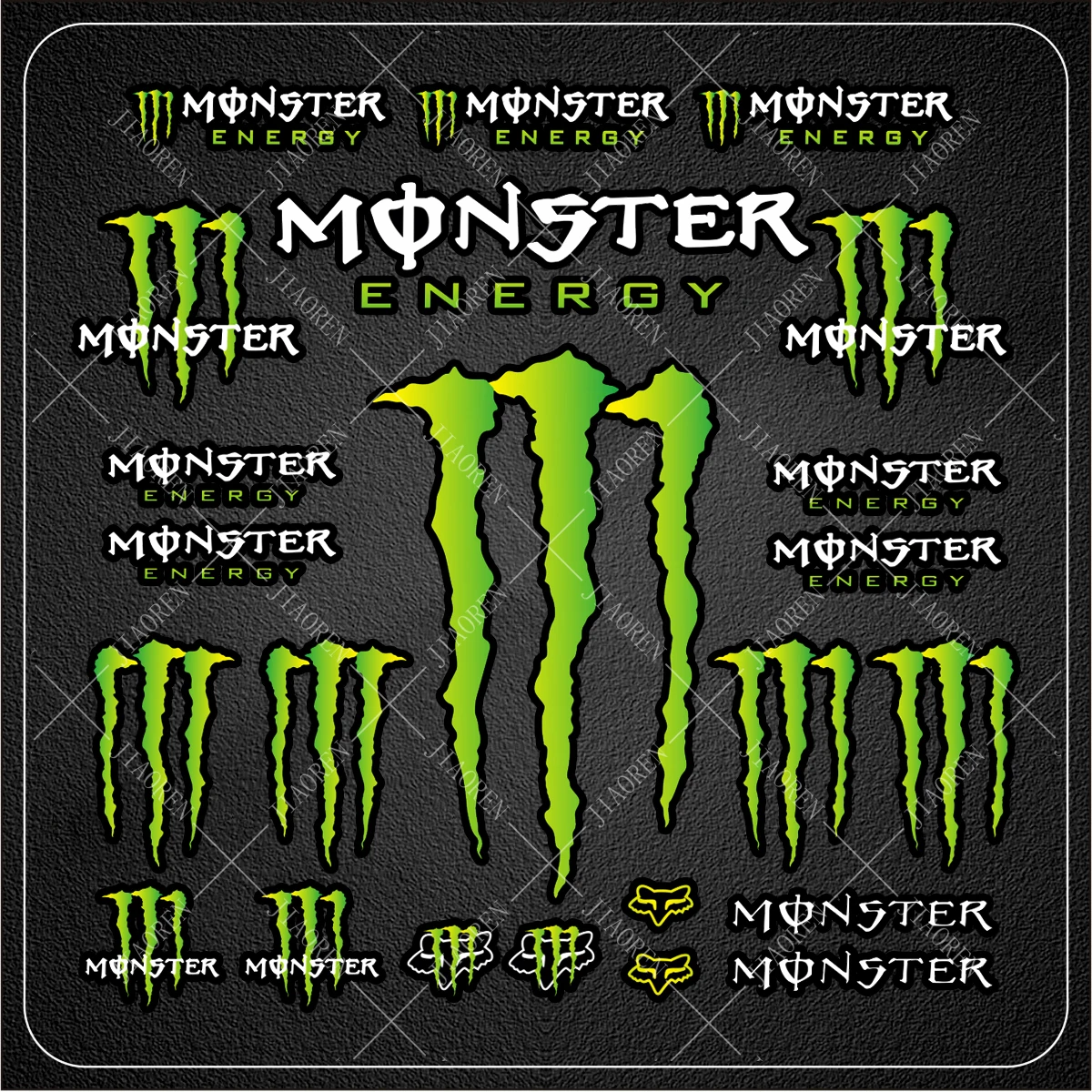 Reflective Monster Energy Sticker Logo Motorcycle Tank Helmet Bike Decal Kit