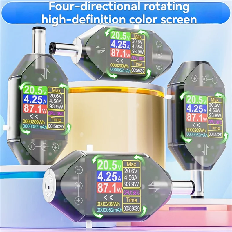 AT43-DT550 600 واط مقياس الطاقة الرقمي DC4.5-50V الجهد فاحص التيار DC5.5X2.5 مللي متر واجهة قياس القدرة أ