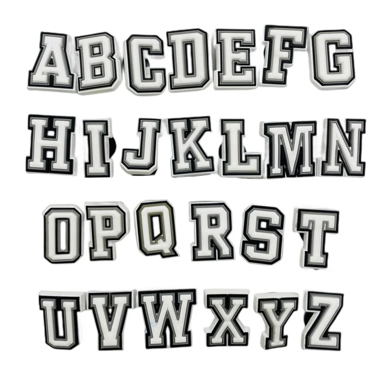 Alphabet Buchstaben Stifte Schuh Charms für Krokodile Zubehör Clogs Bubble Slides Schuh DIY Schuh dekoration Schnalle Charms Party Geschenk