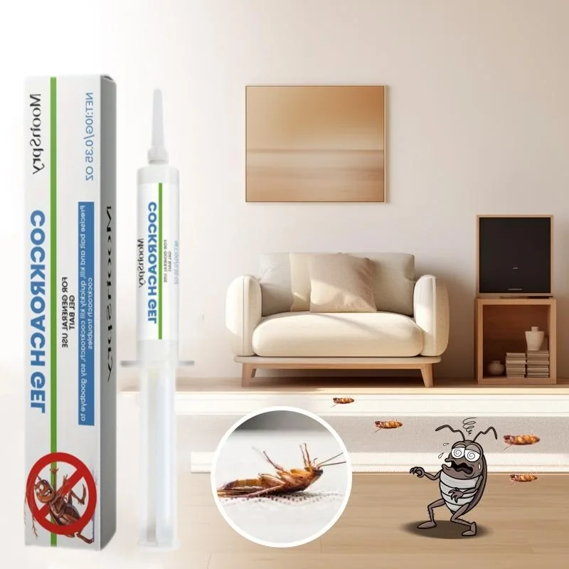 Household Cockroach Bait Gel 4 Count Pack, Indoor Placeable Gel Accessory, Daily Household Supply Suitable for Kitchen Pantry, Cabinet and Home Indoor Spaces