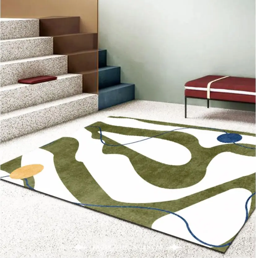 Light Luxury Minimalist Living Room Carpets Home Decor Fashion Abstract Colorful Line Art Large Area Soft Bedroom Rugs Table Mat