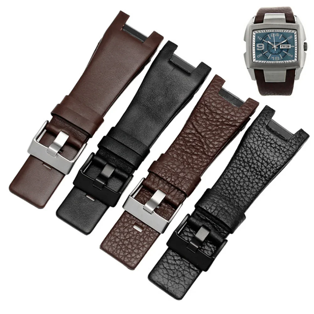 32mm echtes Leder schwarz Armband für Diesel Armband Armbanduhren Armband für dz1216 dz1273 dz4246 dz4247 dz287armband