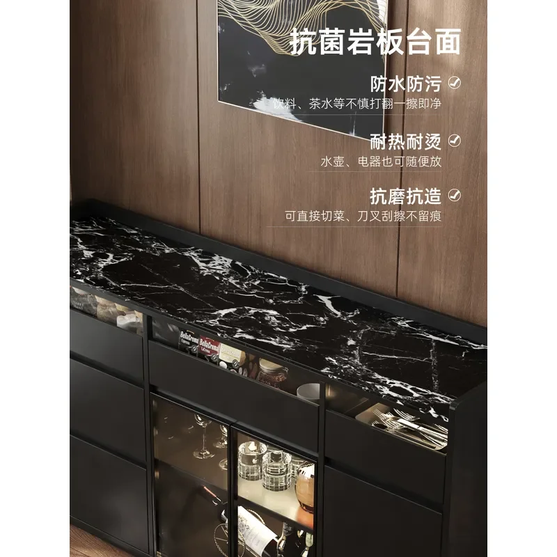 Modern Porch Cabinet Luxury Home Front Door Storage Solid Wood Partition Wine Cabinet Integrated Entryway Furniture