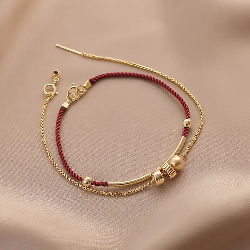 lucky-bracelet-red-rope-simple-benmingnian-gold-plated-temperament-light-luxury-high-end-valentine's-day-gift-for-girlfriend-ins