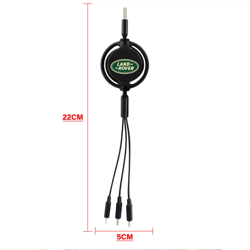 Car 3in1 Fast Charging Data Cable Adjustable Auto Accessories For Land Rover Discovery 2 4 Supercharged Guardian Defender Evoque