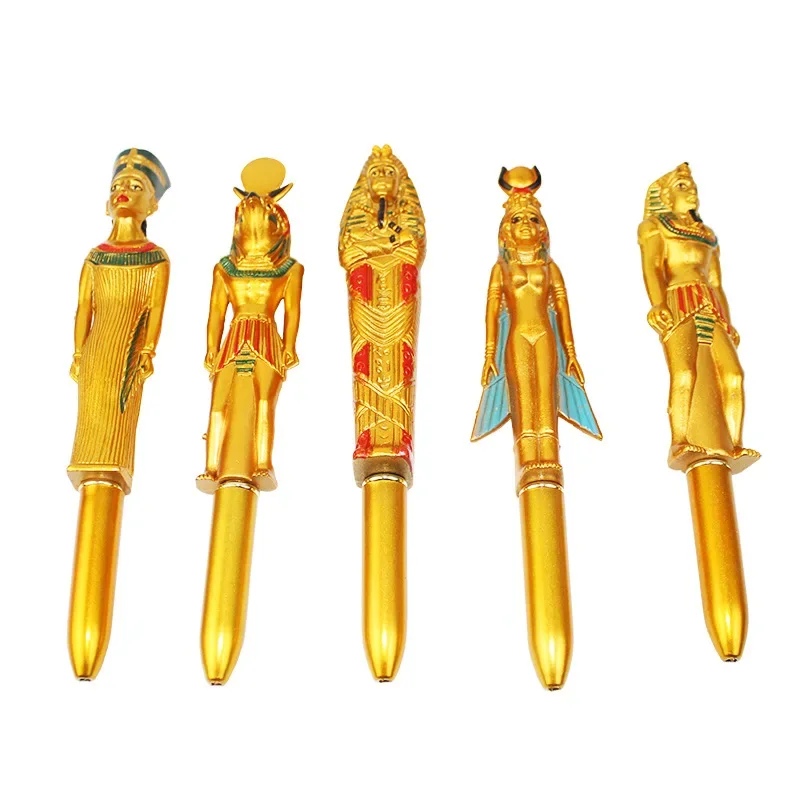 3 Pcs/Set Egyptian Characters Pharaohs Blue Ink Ballpoint Pen School Office Writing Supplies Gift Stationery