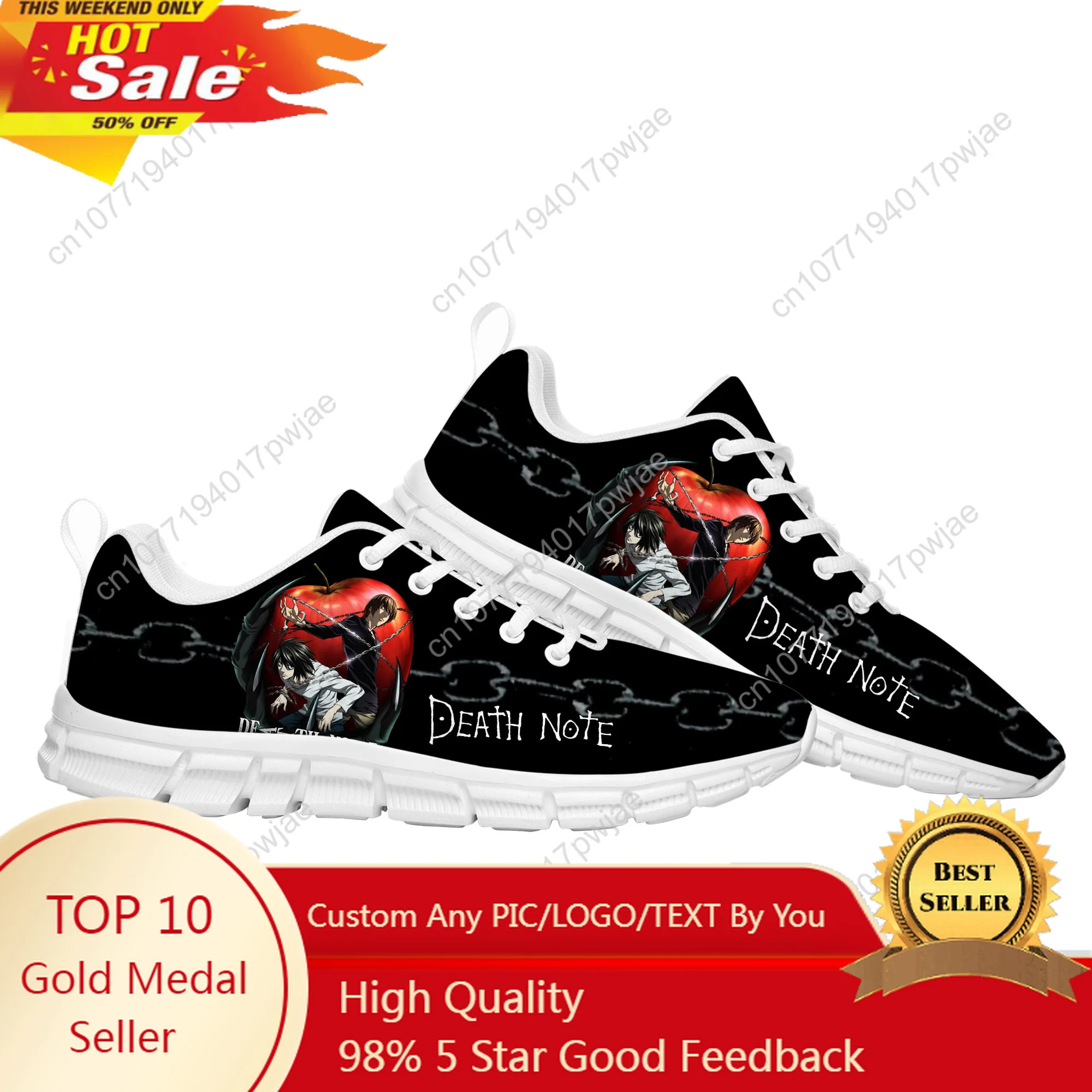 

Japan Anime DEATH NOTE Sports Shoes Mens Womens Children Sneakers Lightweight Fashion Casual Hiking Sneaker Custom Built Shoes