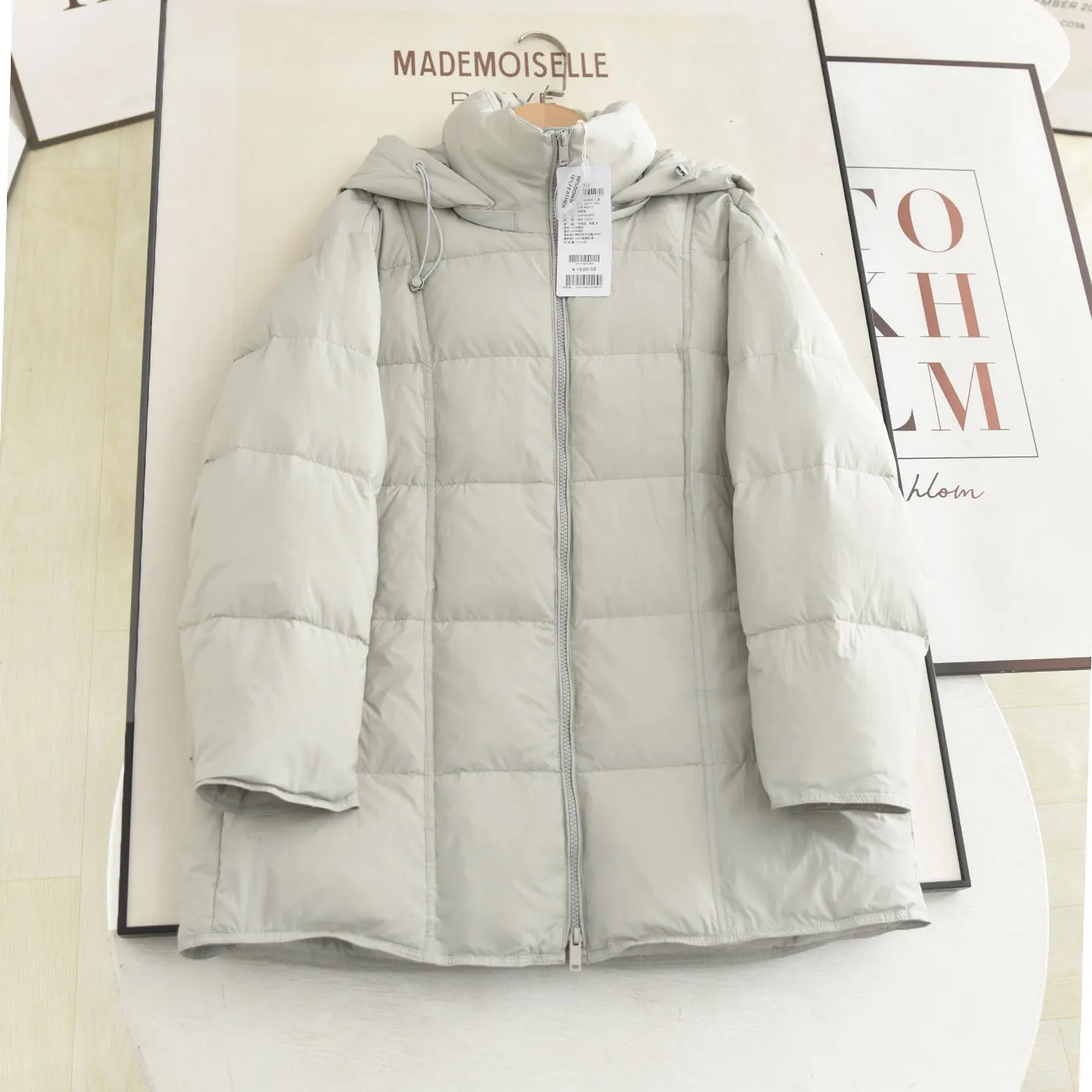 

Loose Fit Du down Jaet Women's Korean Sle Winter Coat Long Sve Hooded Versatile Slimming Outerwear Coat for Ladies