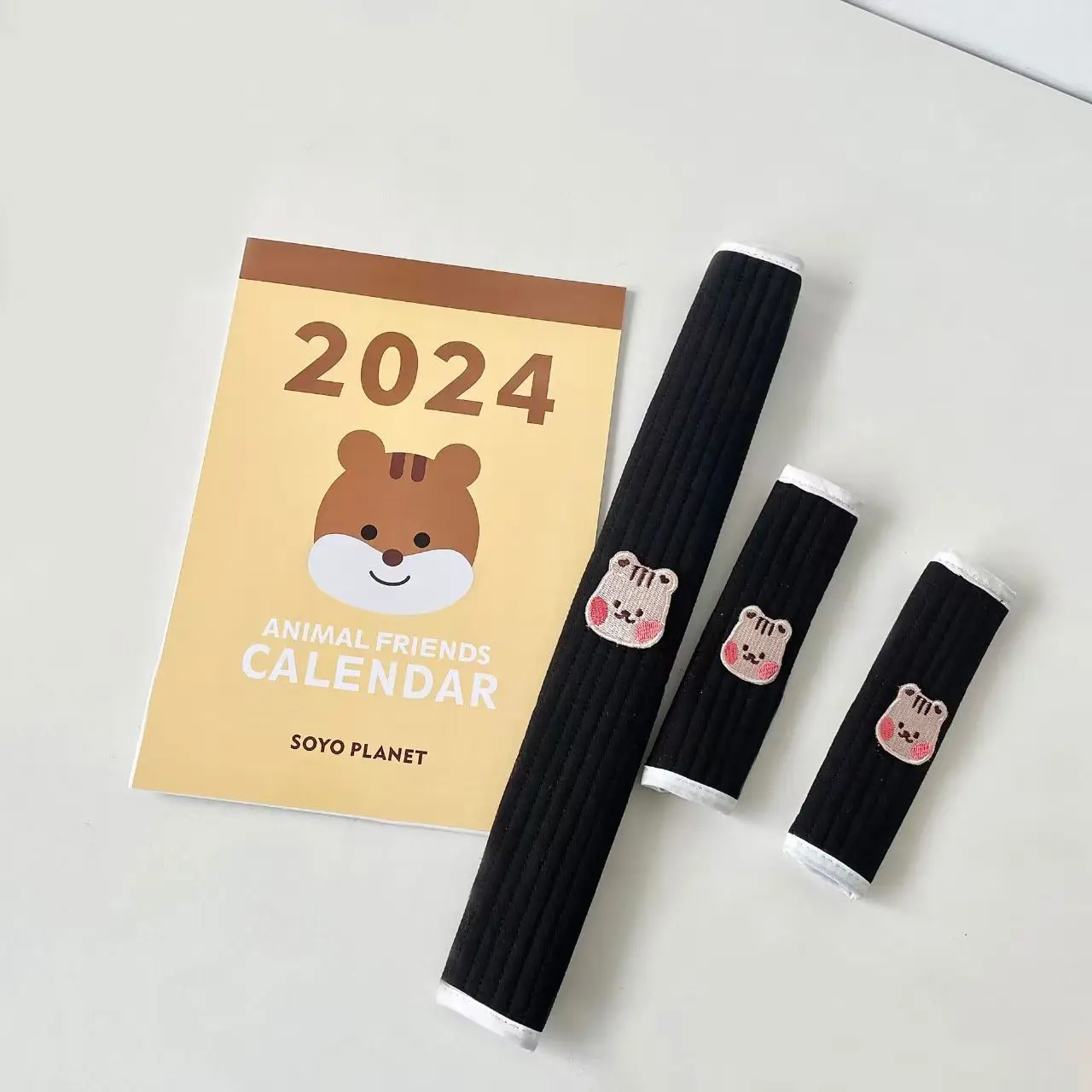 유모차 핸들바 보호 커버 동물 자수 어깨 보호대 물림 방지 물수건 앞손잡이 액세서리