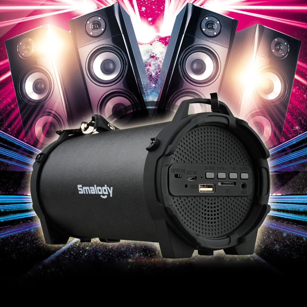 USB Rechargeable Portable Wireless Boombox 5H Playtime BT Boombox Speaker with 3.5mm AUX Input Jack Loud Stereo System for Party