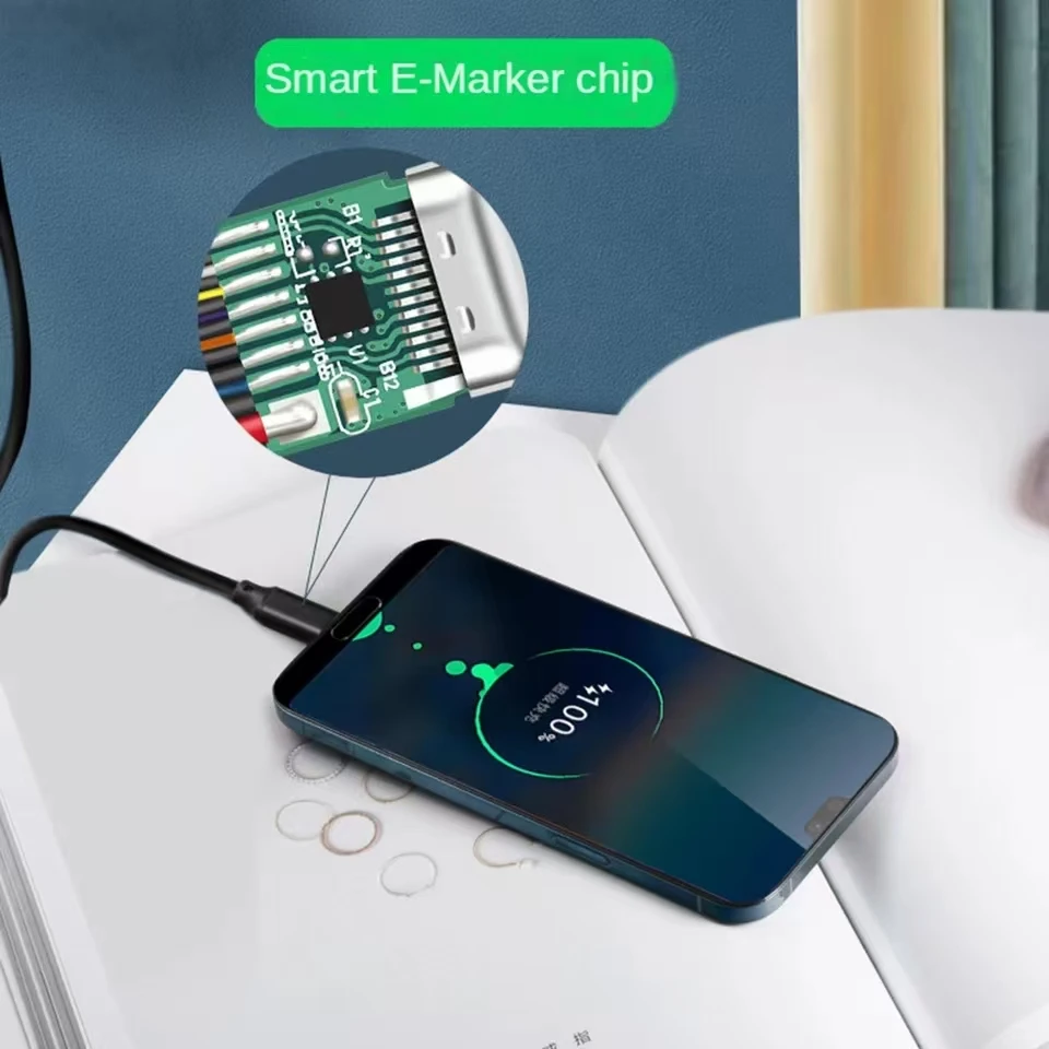 USB3.2 Gen2 Datenkabel USB C zu USB Typ C 20 Gbit/s Transfer 4K 60 Hz PD 100 W Schnellladung USB 3 2 Gen2x2 Kabel für MacBook Switch – Detail 1