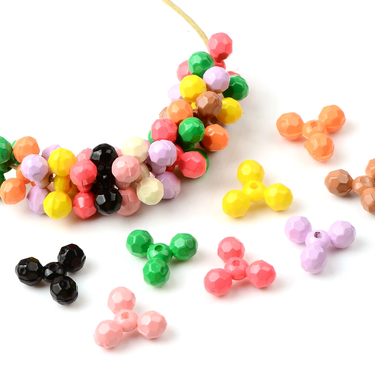 50pcs Mixed Acrylic Loose Spacer Charms Beads for Jewelry Making DIY Necklace Bracelet Earrings Handmade