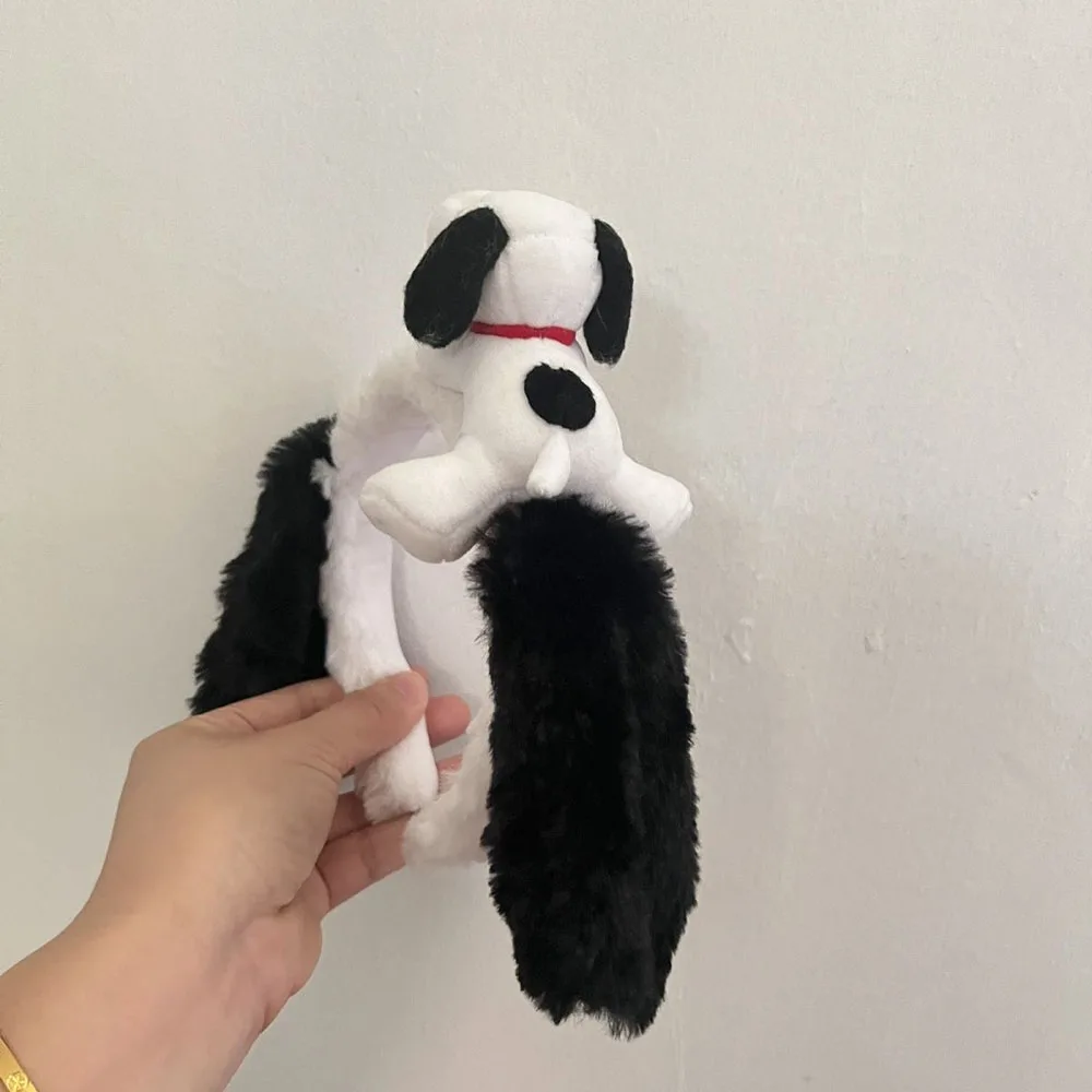 Cartoon Anime Snoopy Girl Wash One \'s Face Non-Slip Headband Plush Stereoscopic Doll Hair Accessories Couple Style Photo Prop