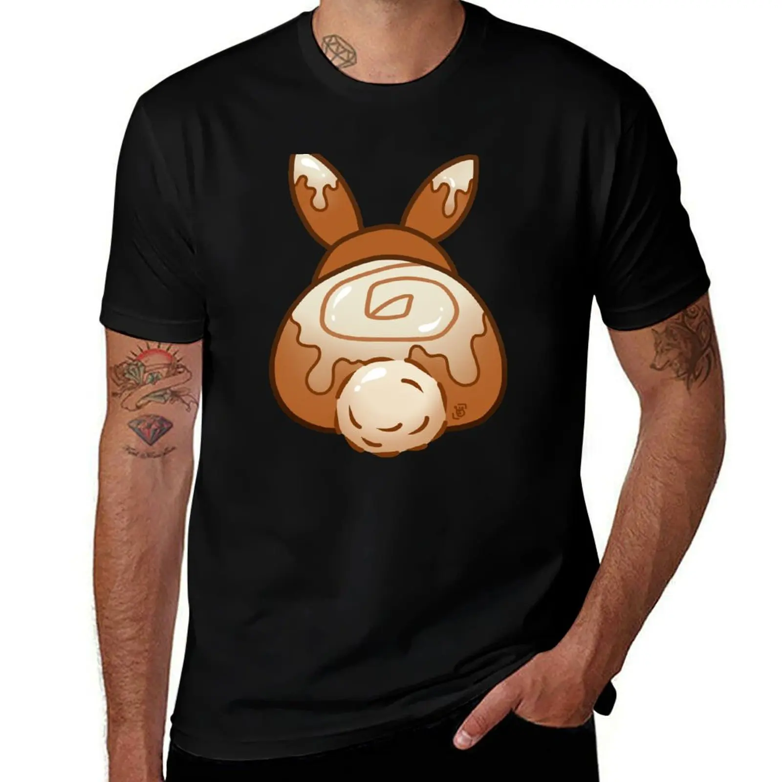 Cinnamon Bunny T-Shirt Casual Fashion Short Sleeve Cotton T-Shirt