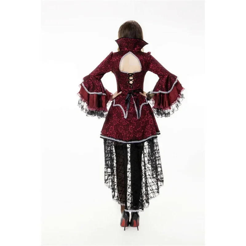 Bloody Beautiful Vampire Queen Costume Cosplay Plus Size Halloween Womens Classic Sexy Ghost Costume Deluxe Victorian Uniforms M