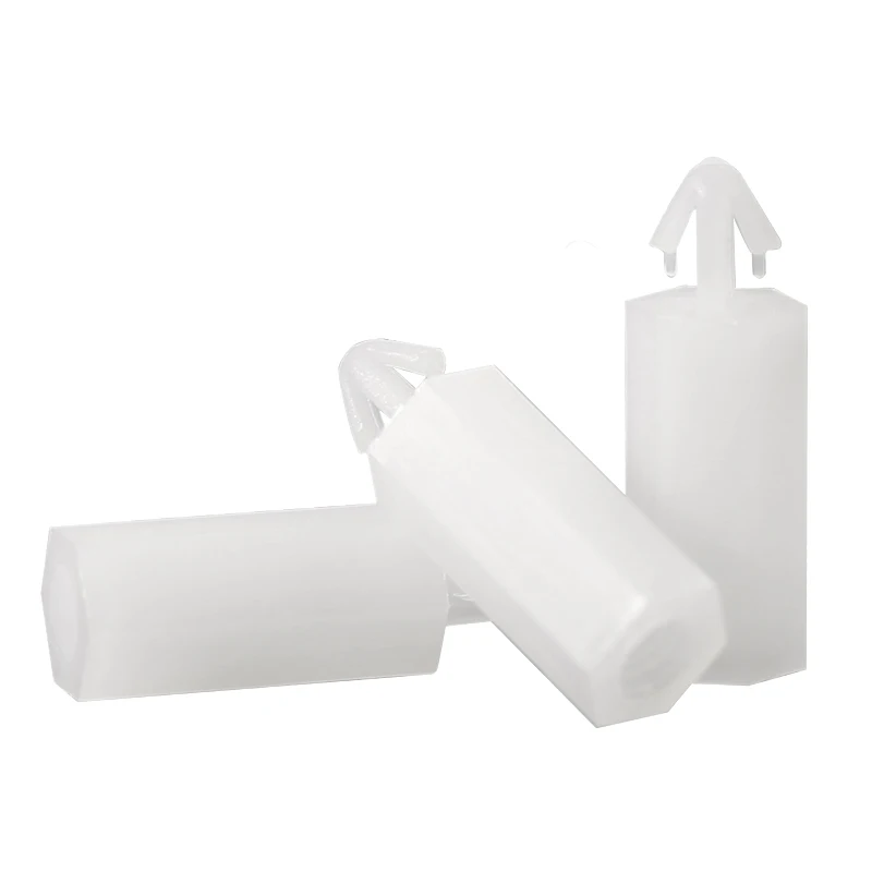 5/10/20/30Pcs M3 M4 PC Board Isolation Column Hexagonal Push In Nylon Column For Locking Circuit Board Bracket Fixing Bracket