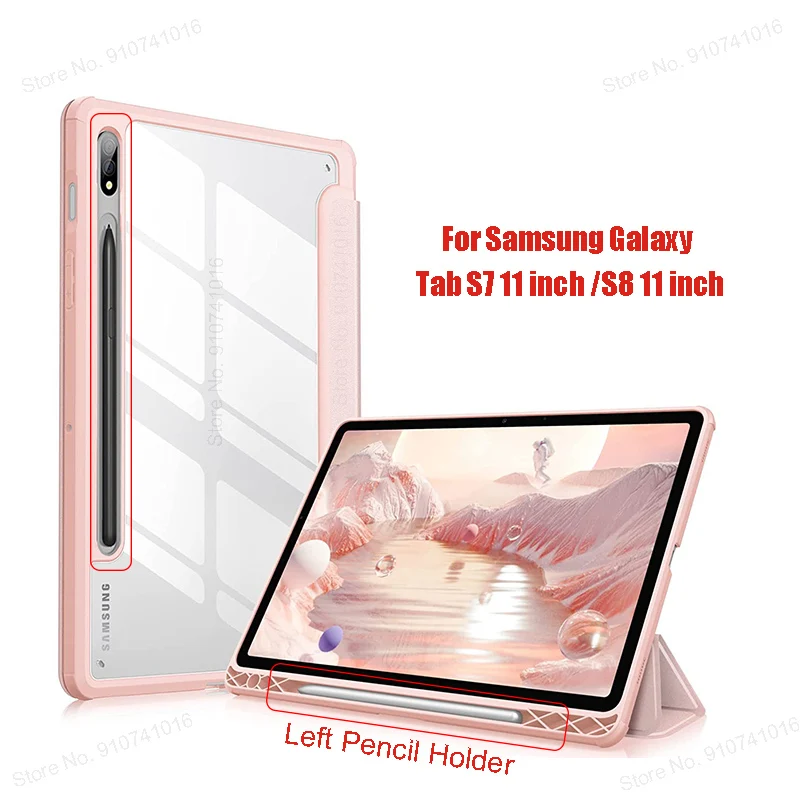 For Samsung Galaxy Tab S9 S8 S7 Plus FE 12.4inch Case Transparent