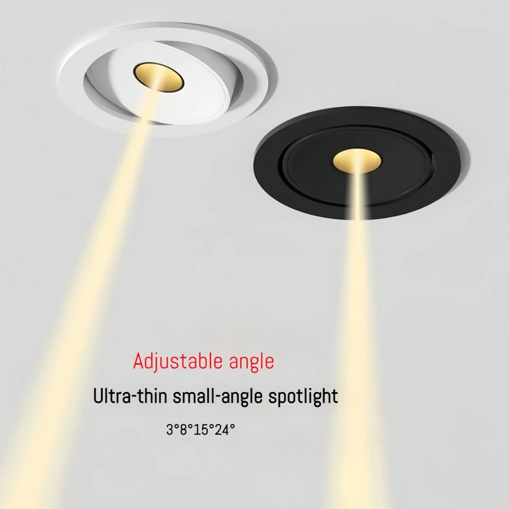 Led Spotlights Ultra Thin Small Beam Angle Spot Light Embedded 3/8/15Degree Ceiling Foco For Home Picture Art Museum 5W7W9W12W