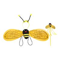 Bumble Bee Costume Kids Girls Fairy Wings Headband Dress up for Stage Performance Birthday Masquerade Bee Themed Party Supplies