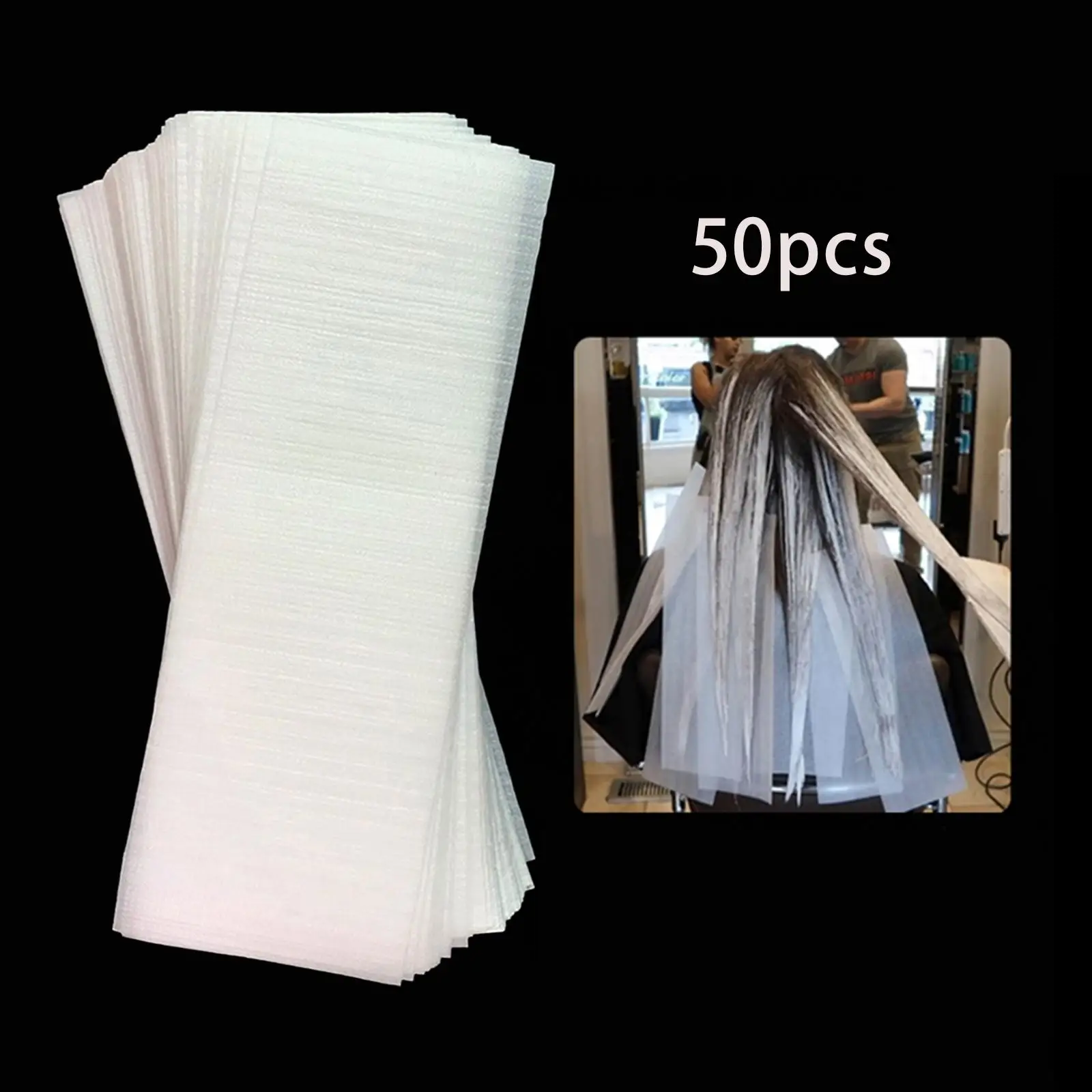 

50 Pieces Hair Dyeing Paper Salon Tools Highlighting Strips Hair Care White