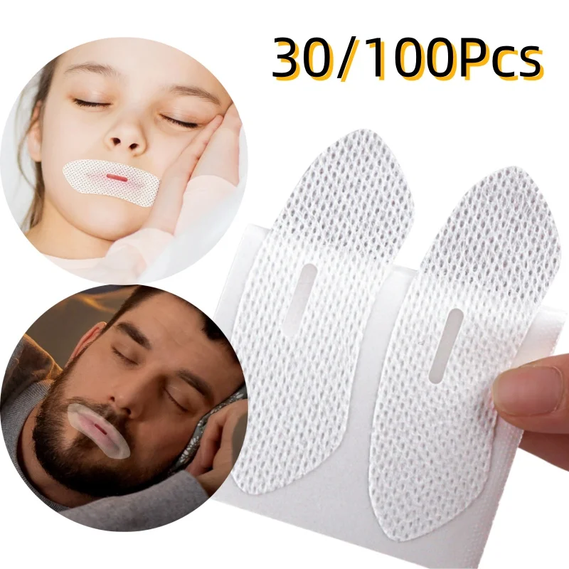 100/30 шт., полоски для сна против храпа, наклейка для коррекции рта, нежная лента для уплотнения рта для детей, взрослых, ночной сон 100/30 шт., полоски для сна против храпа, наклейка для коррекции рта, нежная лента для уплотнения рта для детей, взрослых, ночной сон