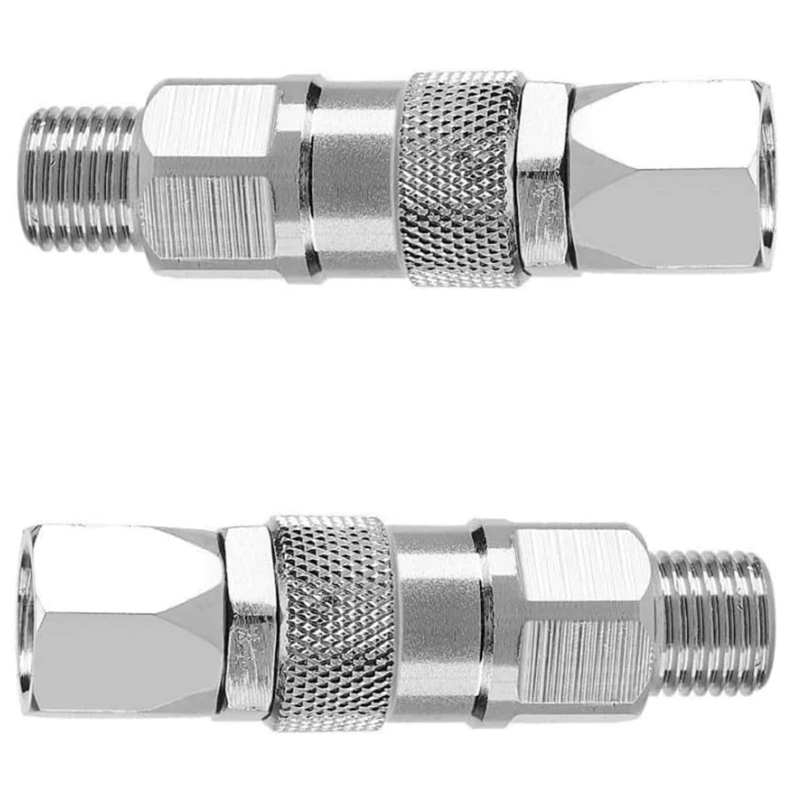 Junta giratória de 2 pces para pulverizador mal ventilado da pintura, junção giratória do pulverizador de 1/4 Polegada 360 graus, para mangueira dos pulverizadores da pintura de graco