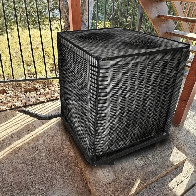 

Outdoor Air Conditioner Cover | Black Mesh-Style AC Unit Protector | Durable Fabric with Sleek Design | All-Season Use