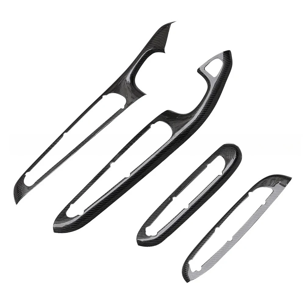 لملحقات السيارة الداخلية ألياف الكربون لسيارات BMW E46 M3 2DR 1998-2004 مقبض الباب الداخلي الزخارف تصفيف السيارات #4