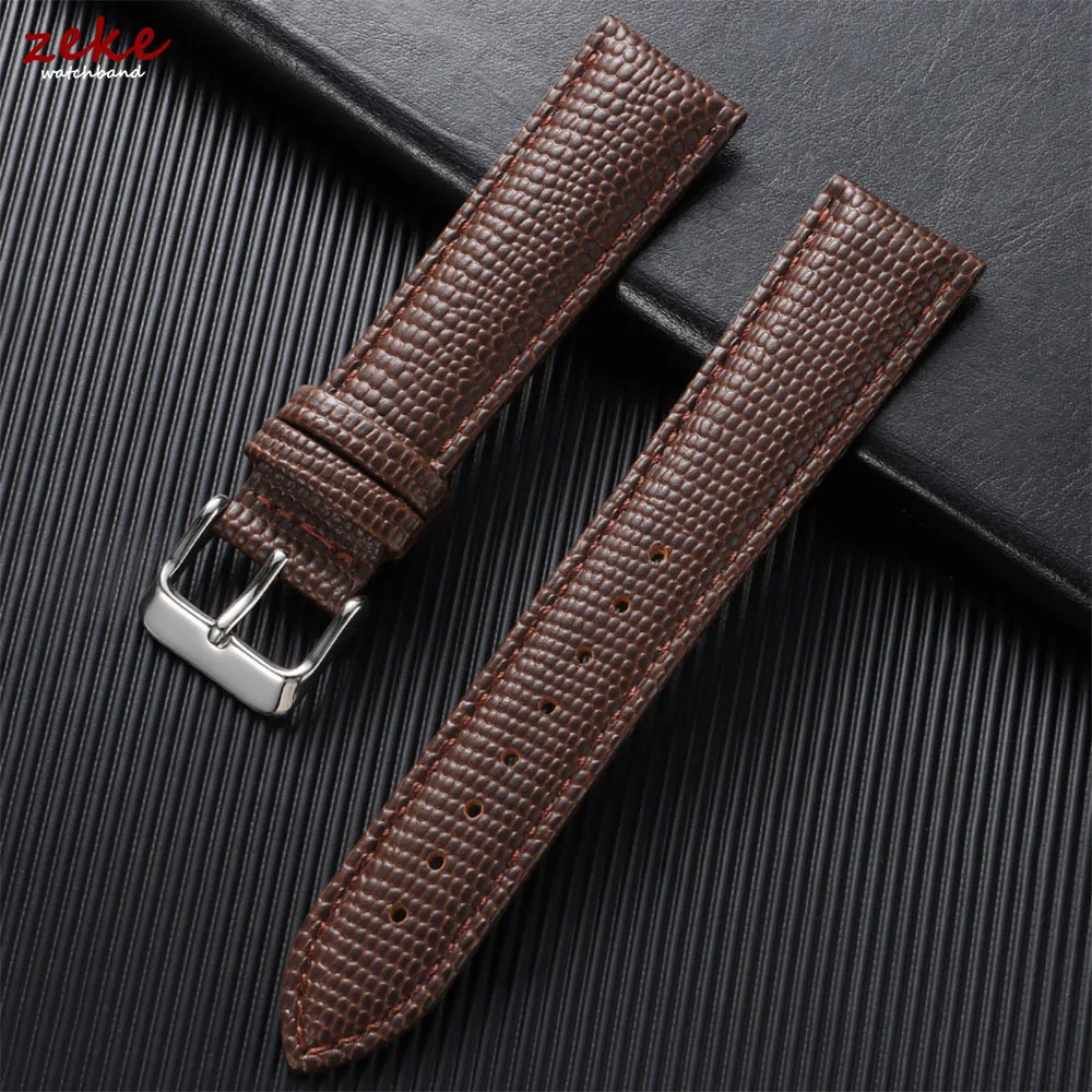 12mm 14mm 16mm 18mm 20mm Eidechsenmuster Kalbsleder Uhrenarmbänder für Herren & Damen Braun Schwarz Weiche Business Rindsleder Uhrenarmband