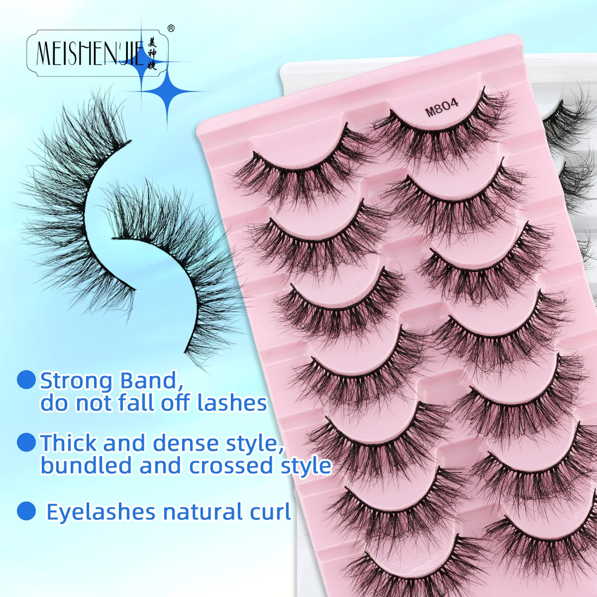 MEISHENJIE 7 Paar 3D-Nerzwimpern, dramatisch, dick, Make-up, unordentlich, weich, falsche Wimpern, flauschig, wispy, künstliche Wimpern, Maquillaje-Schönheitswerkzeug