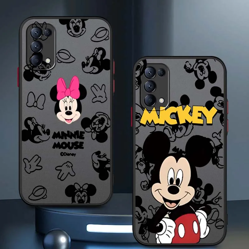 

Popular Art Minnie Mickey Phone Case For OPPO Find X3 X5 Lite Pro A98 A94 A93 A78 A79 A76 A58 A57 5G Frosted Translucent