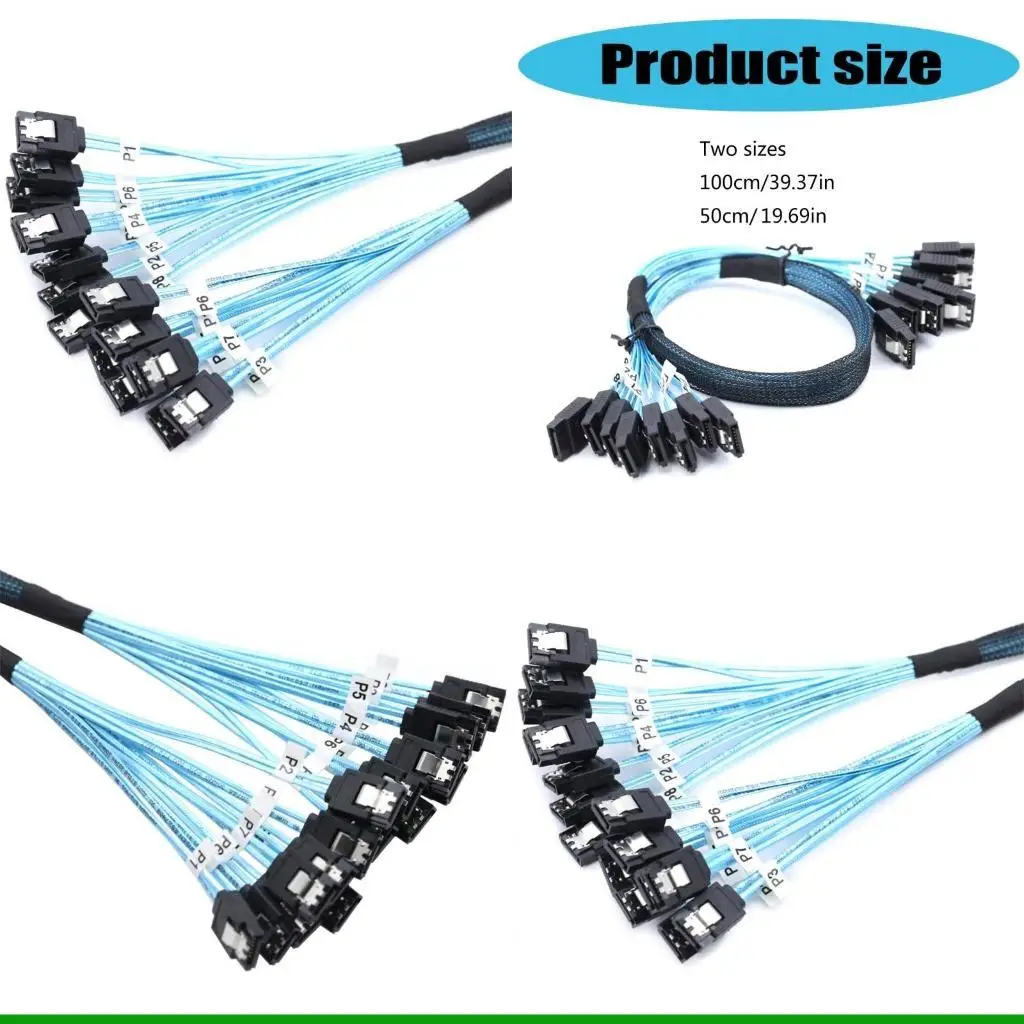 U55C Fast Speed SATA3 Data Cable 6Gbps 7Pin SATA3 to SATA3 for HDD SSDs Rigs