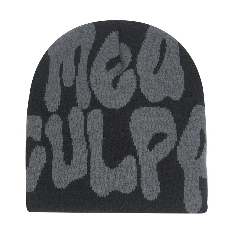 Chapéu de malha para homens e mulheres, gorros quentes, chapéu hip hop, boné de carga, gorro ao ar livre, carta feminina, inverno