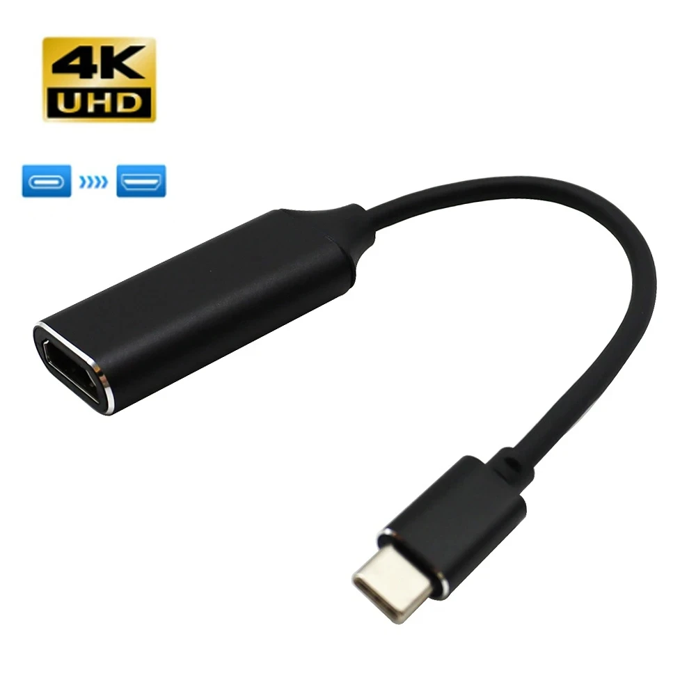 USB C to 4K UHD Adapter Via Type-C with DisplayPort Alt Mode Thunderbolt3 To HD Display Converter Cable for USB 3.1 Laptop Phone