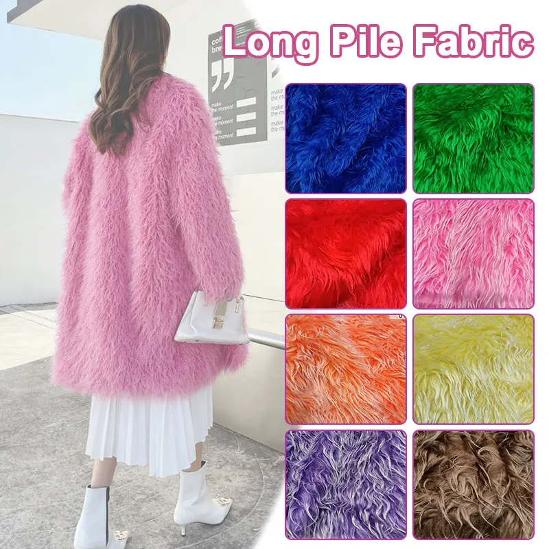 Artificial Soft Plush Fabric Long Faux Fur Fabric For Sewing Clothes Jewelry Background Cloth Cosplay Fabric Doll Toy DIY Crafts