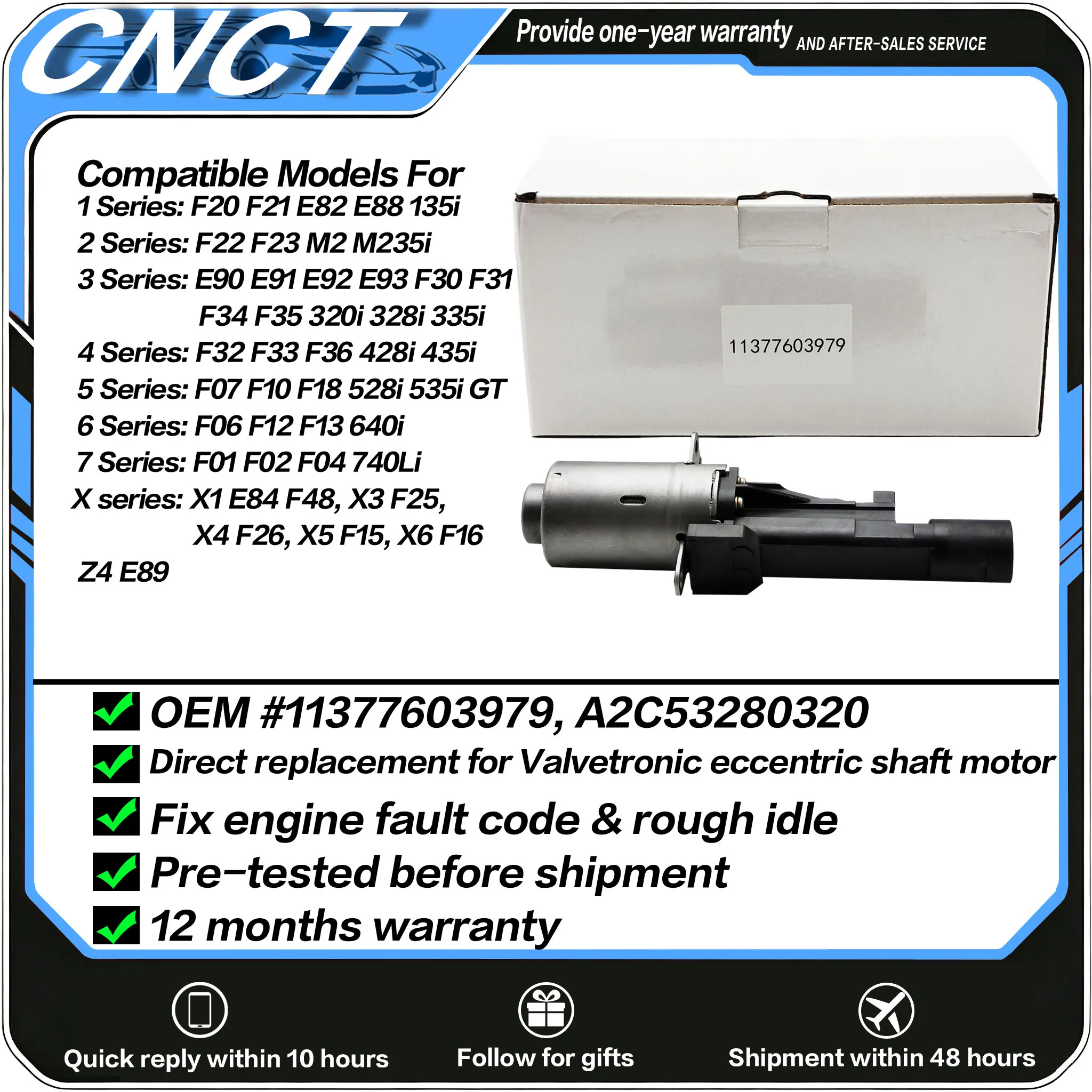 100% Original 11377603979 A2C53280320 Valvetronic Actuator Motor for BMW N20 N55 S55 Engine