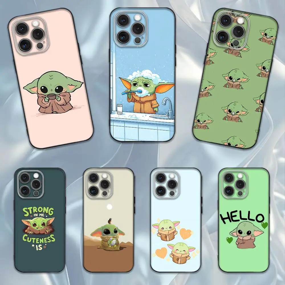 

Cute Baby Y-Yoda Phone Case For iPhone 16e,16,15,14,13,12,11,Pro,X,XS,Max,XR,Plus,Mini Soft Black Cover