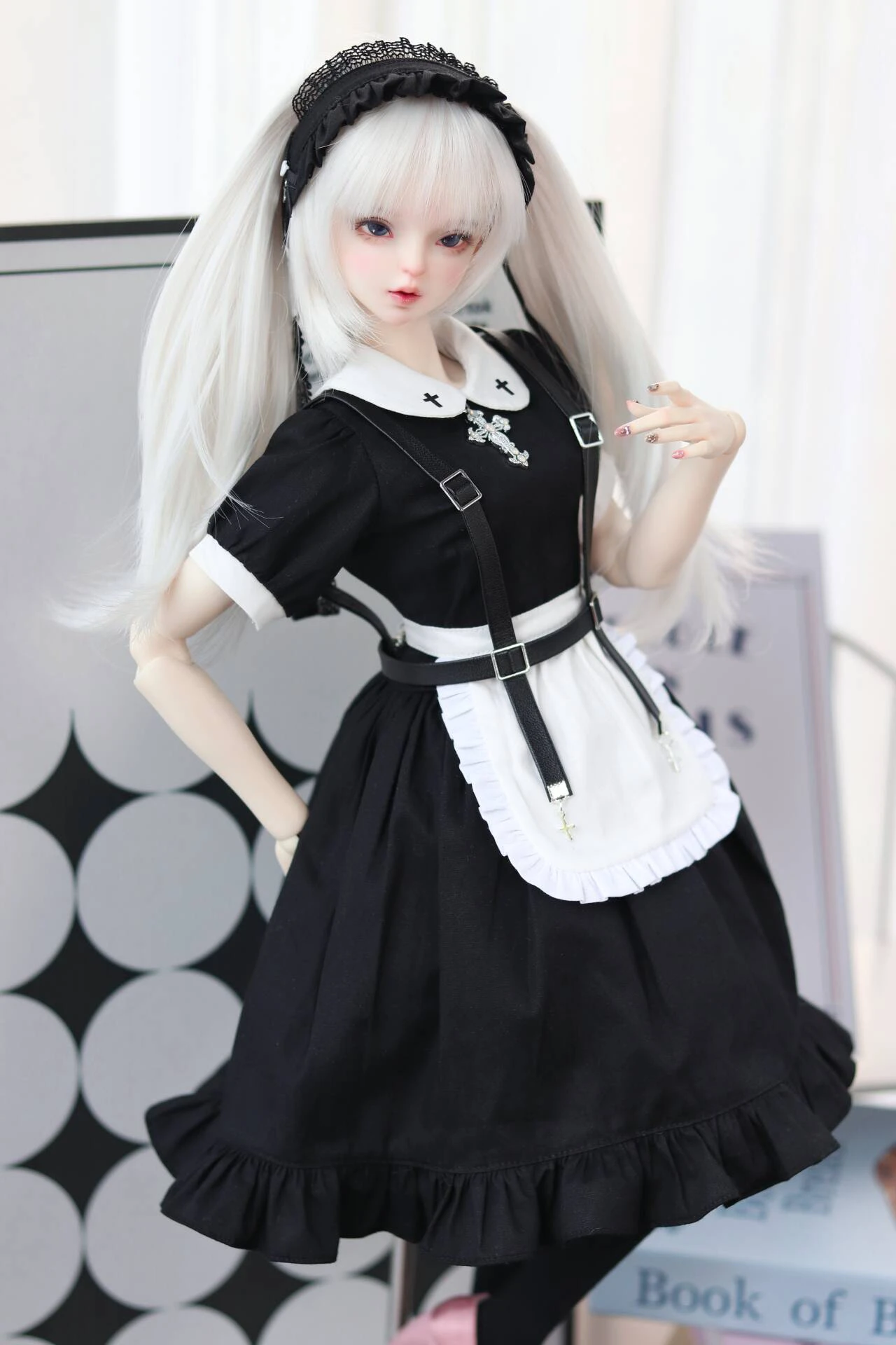 

BJD doll clothes suitable for 1/3 size cute doll clothes battle maid doll accessories (6 points)