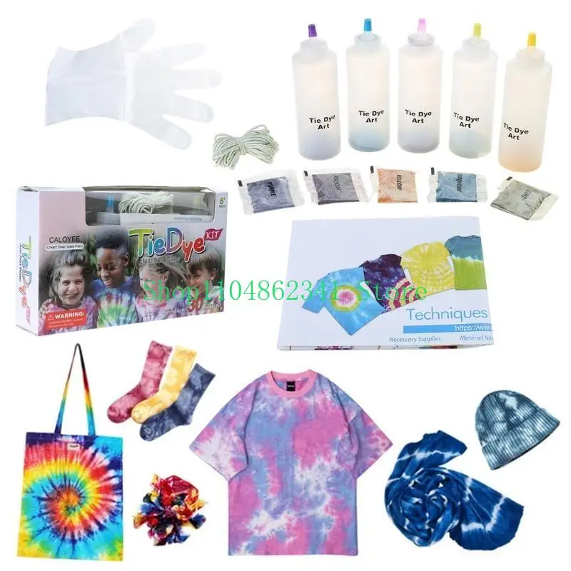 5asd Dye Trung bình Người lớn T-Shirts 5/8/18 Bộ dụng cụ nhuộm màu cho trẻ và người lớn đóng gói bộ dụng cụ thuốc nhuộm vĩnh
